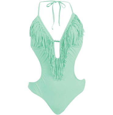 Marina West Women's Fringed Plunge Monokini Swimsuit
